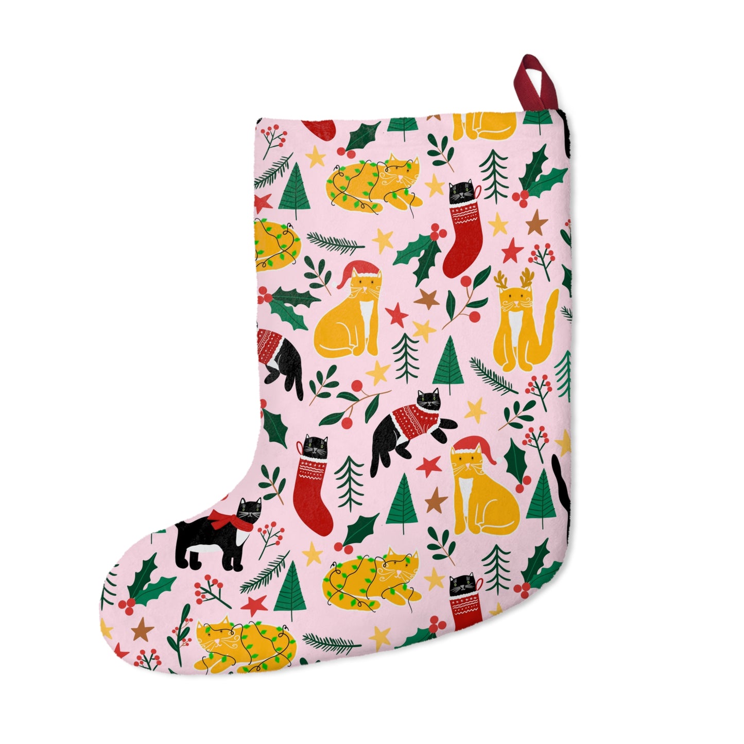 Joulukissat Christmas Stocking - Finnish Cat Pattern - Designed in Turku, Finland by Print N Stuff