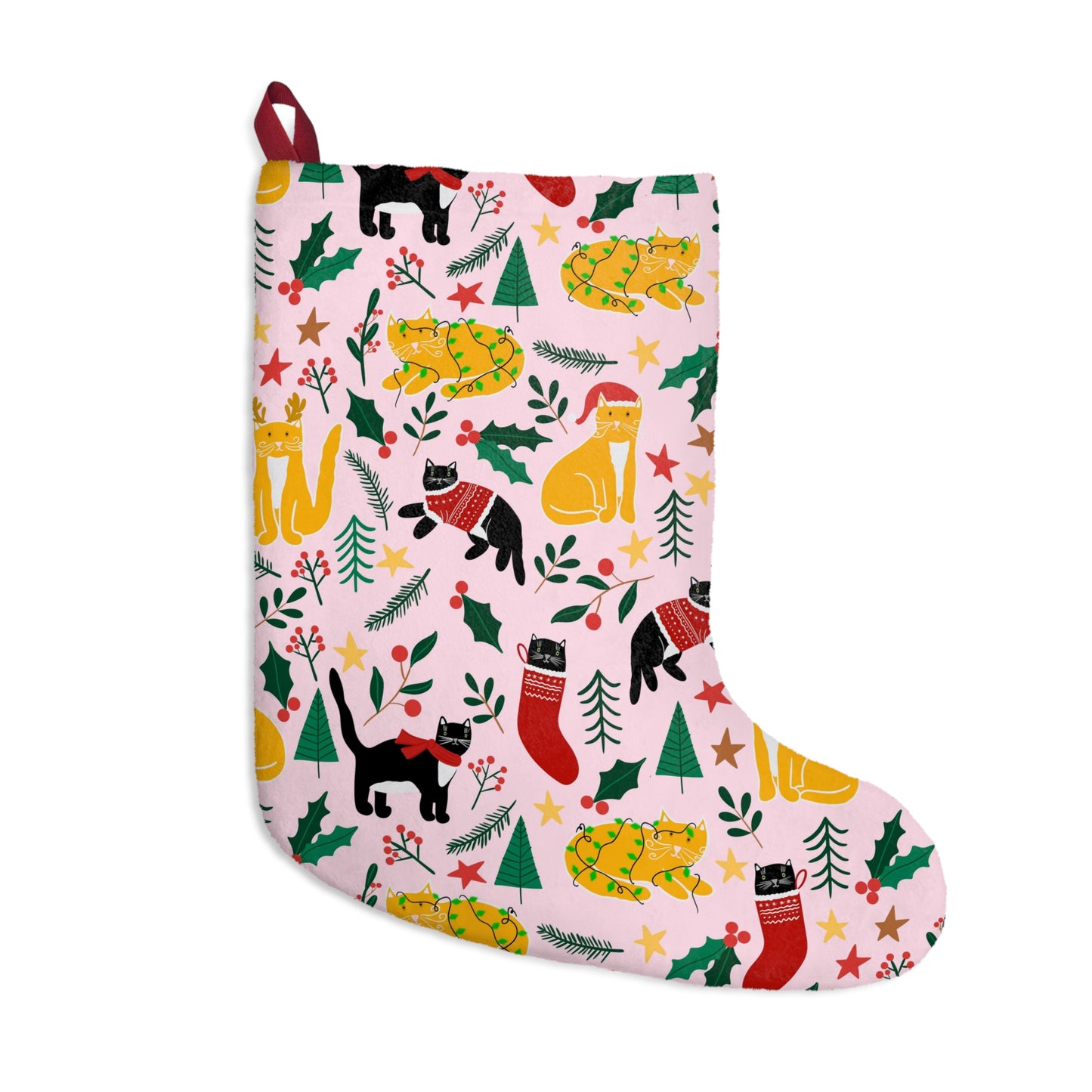 Joulukissat Christmas Stocking - Finnish Cat Pattern - Designed in Turku, Finland by Print N Stuff