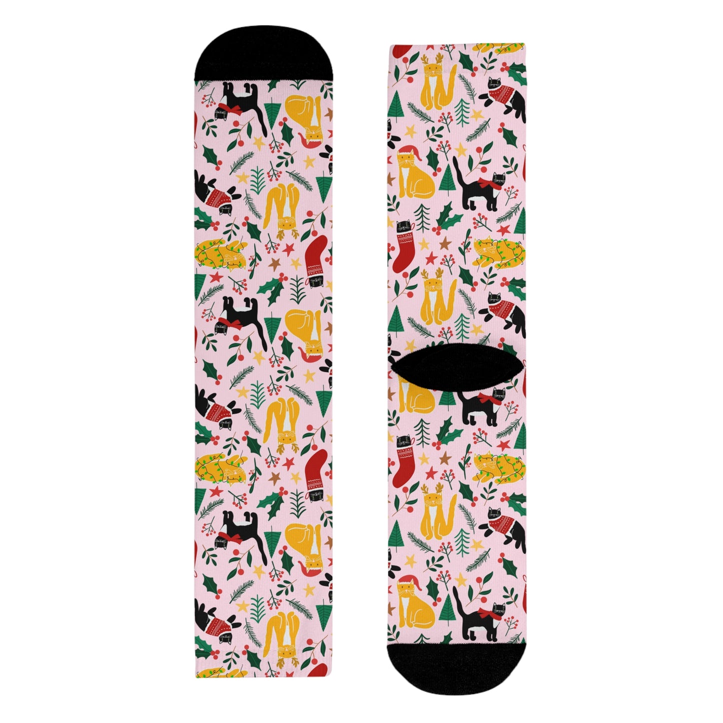 Joulukissat Socks - Finnish Cat Pattern - Designed in Turku, Finland by Print N Stuff