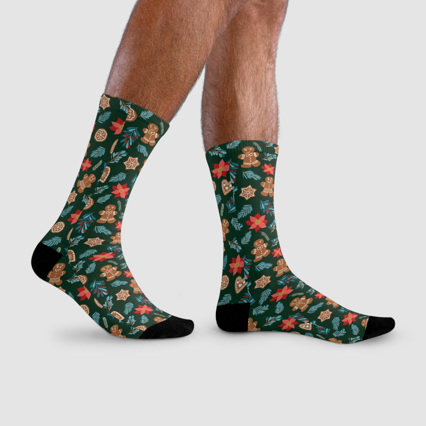English Alt Text: "Fantasiapiparit / Gingerbread Fantasy Socks - Warm and Stylish Feet - Designed in Turku, Finland by Print N Stuff." Finnish Alt Text: "Fantasiapiparit / Gingerbread Fantasy Sukat - Lämpimät ja tyylikkäät jalat - Suunniteltu Turussa, Suomessa Print N Stuffin toimesta