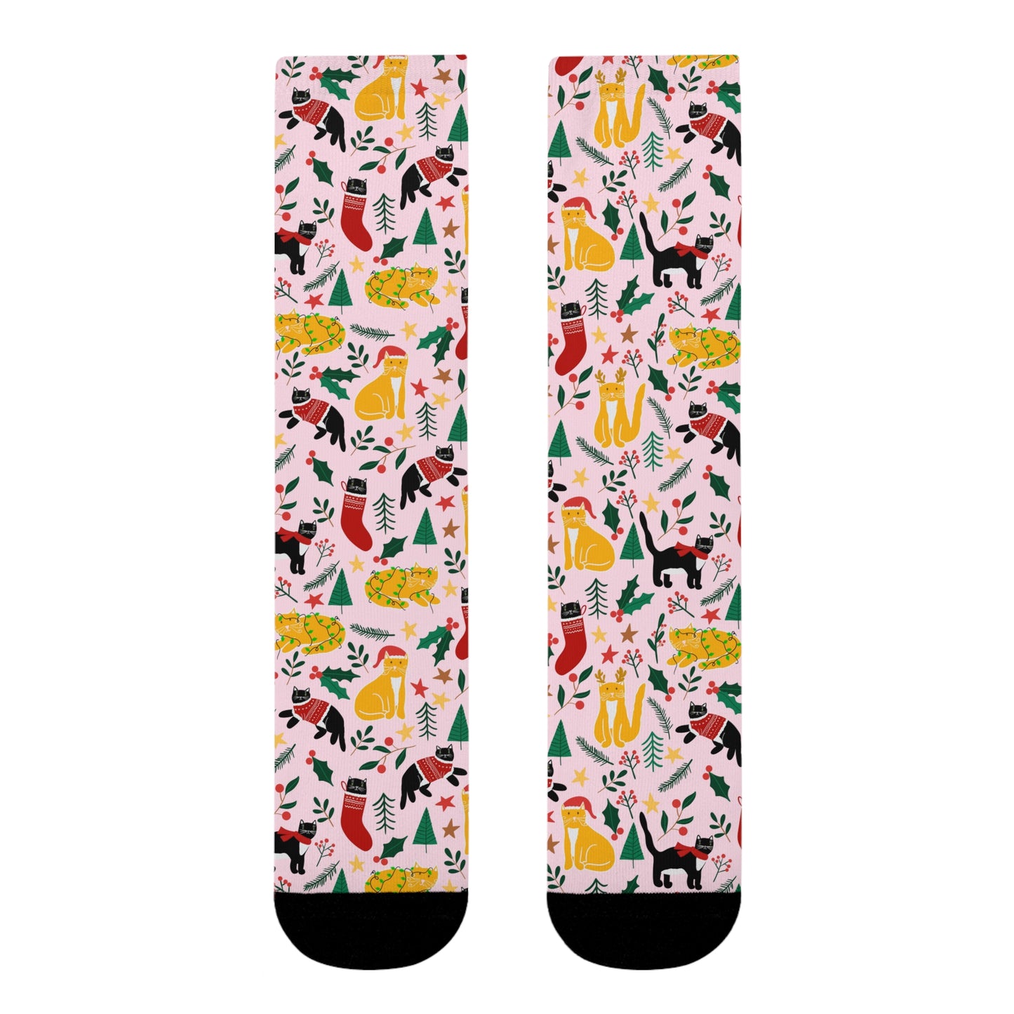 Joulukissat Socks - Finnish Cat Pattern - Designed in Turku, Finland by Print N Stuff