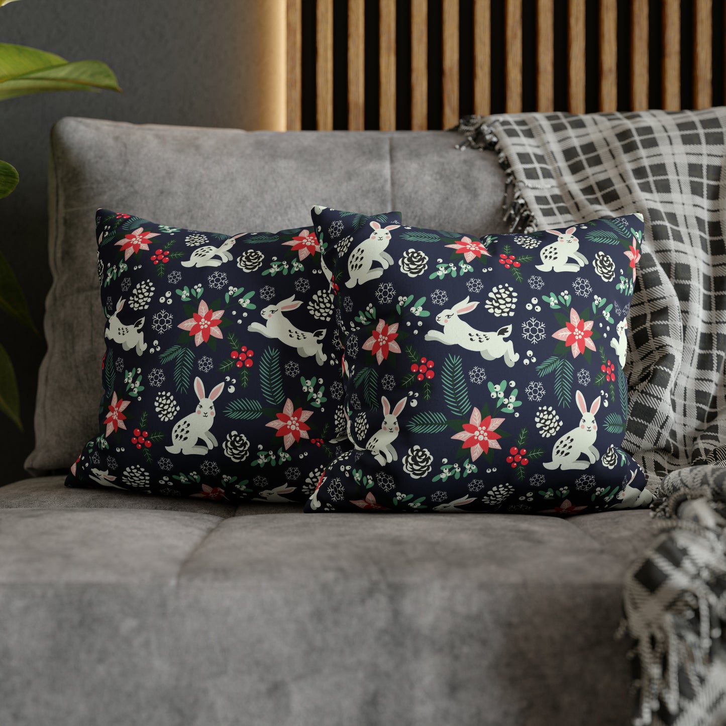 Faux Suede Pillow Case - Metsäjanis / Polar Bunny