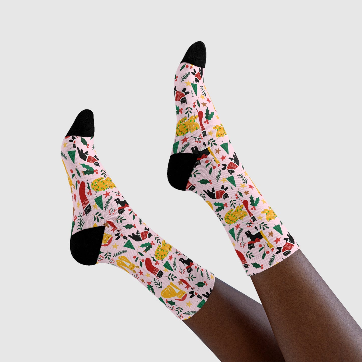Joulukissat Socks - Finnish Cat Pattern - Designed in Turku, Finland by Print N Stuff