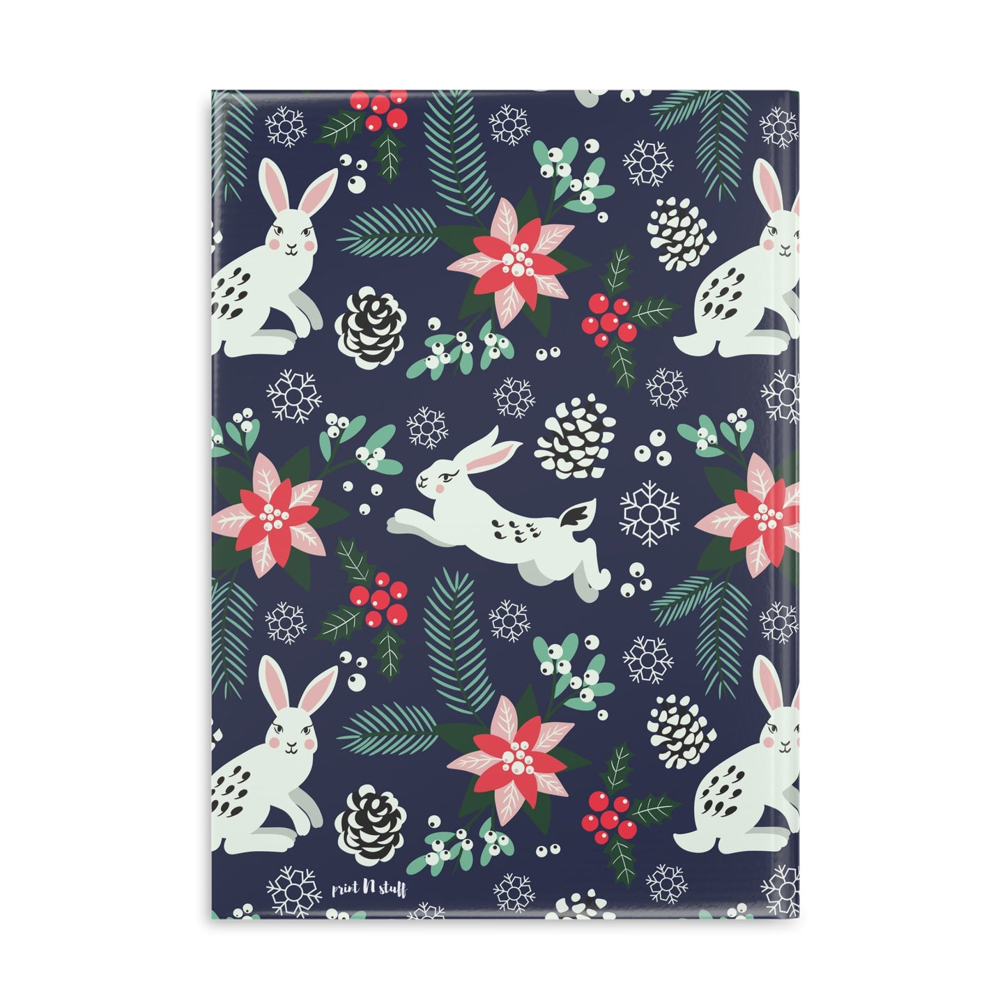 Hardcover Notebook with Puffy Covers - Metsäjanis / Polar Bunny