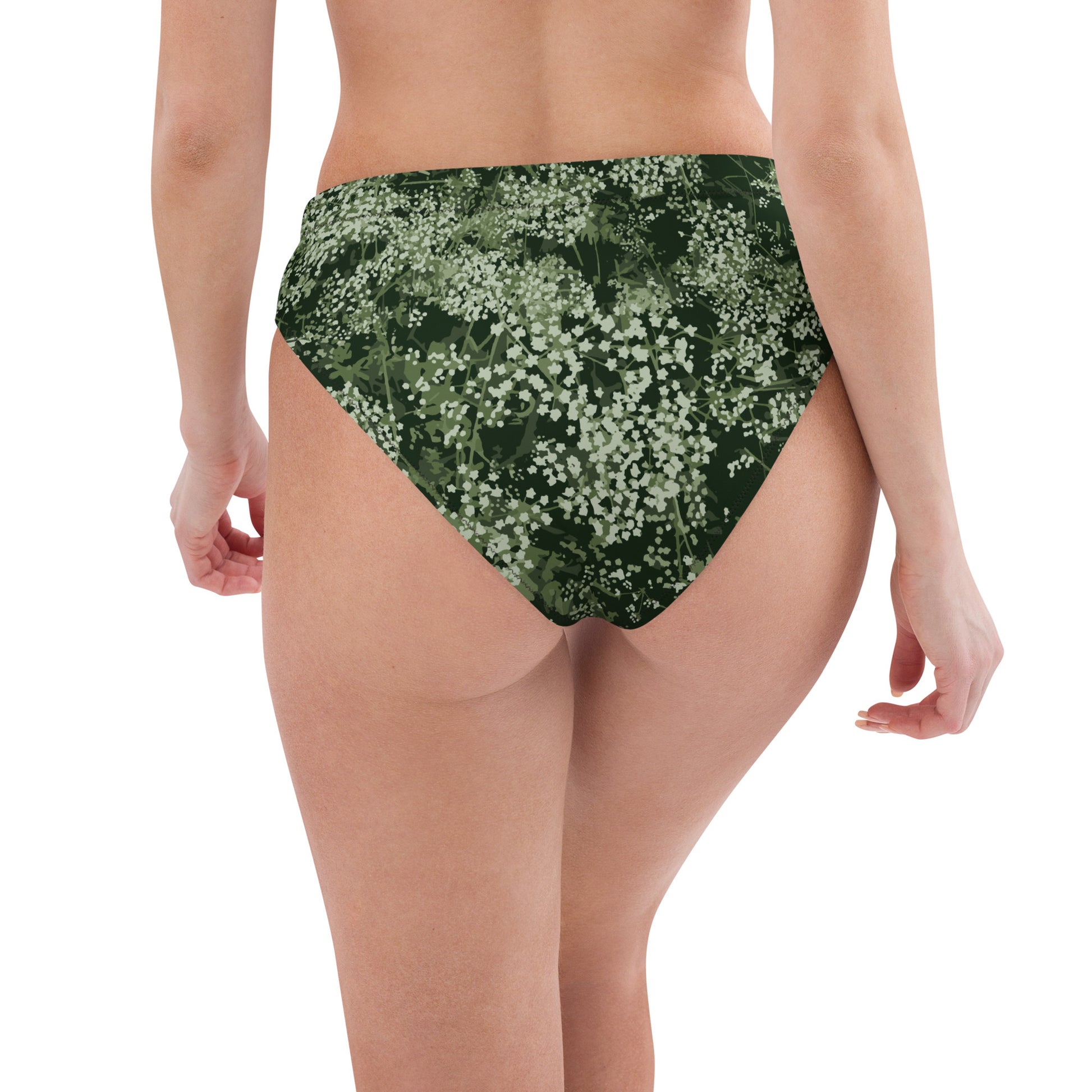 Valkovuokko - Recycled high-waisted bikini bottom - Swimwear- Print N Stuff - [designed in Turku Finland]