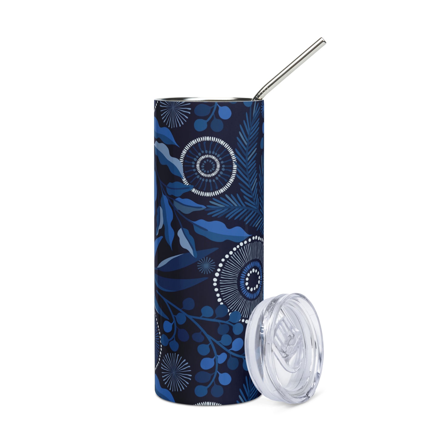 Stainless steel bottle with straw - Talvi Yö