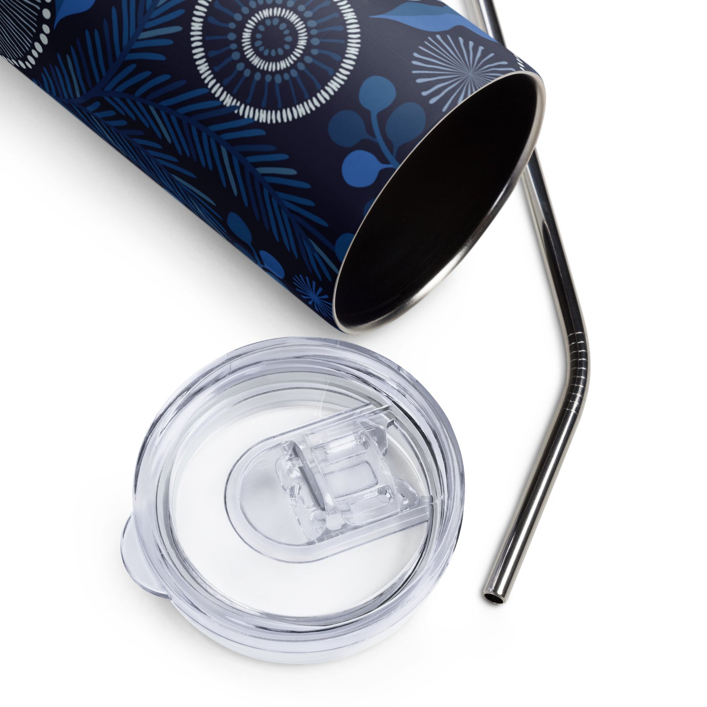 Stainless steel bottle with straw - Talvi Yö