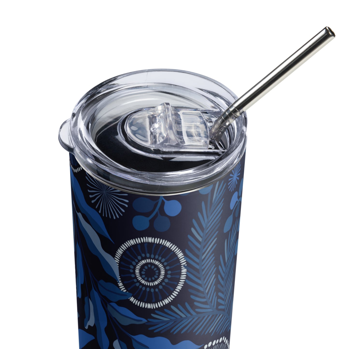 Stainless steel bottle with straw - Talvi Yö