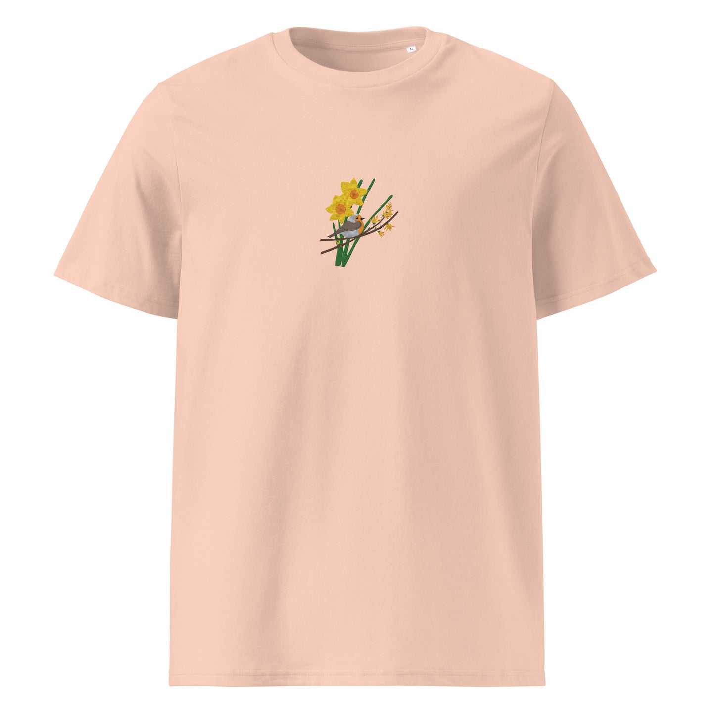 Robin and Daffodils - Unisex organic cotton t-shirt