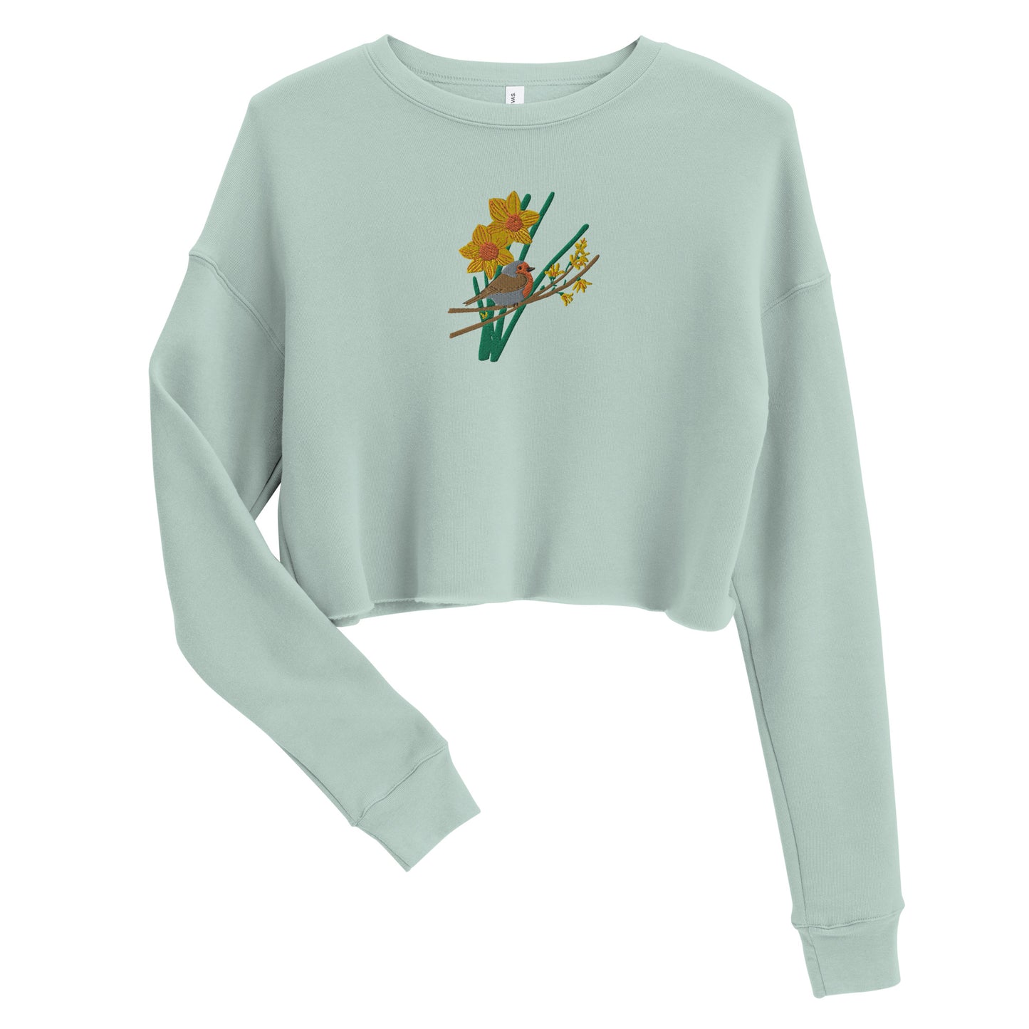 Robin and Daffodils - Crop Sweatshirt