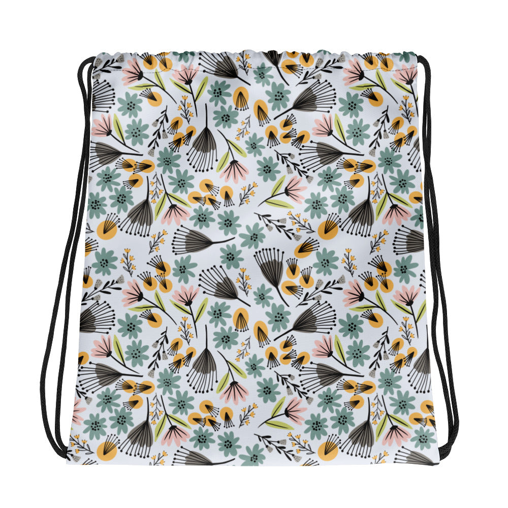Summer Flowers - Drawstring bag - Drawstring Bags- Print N Stuff - [designed in Turku FInland]