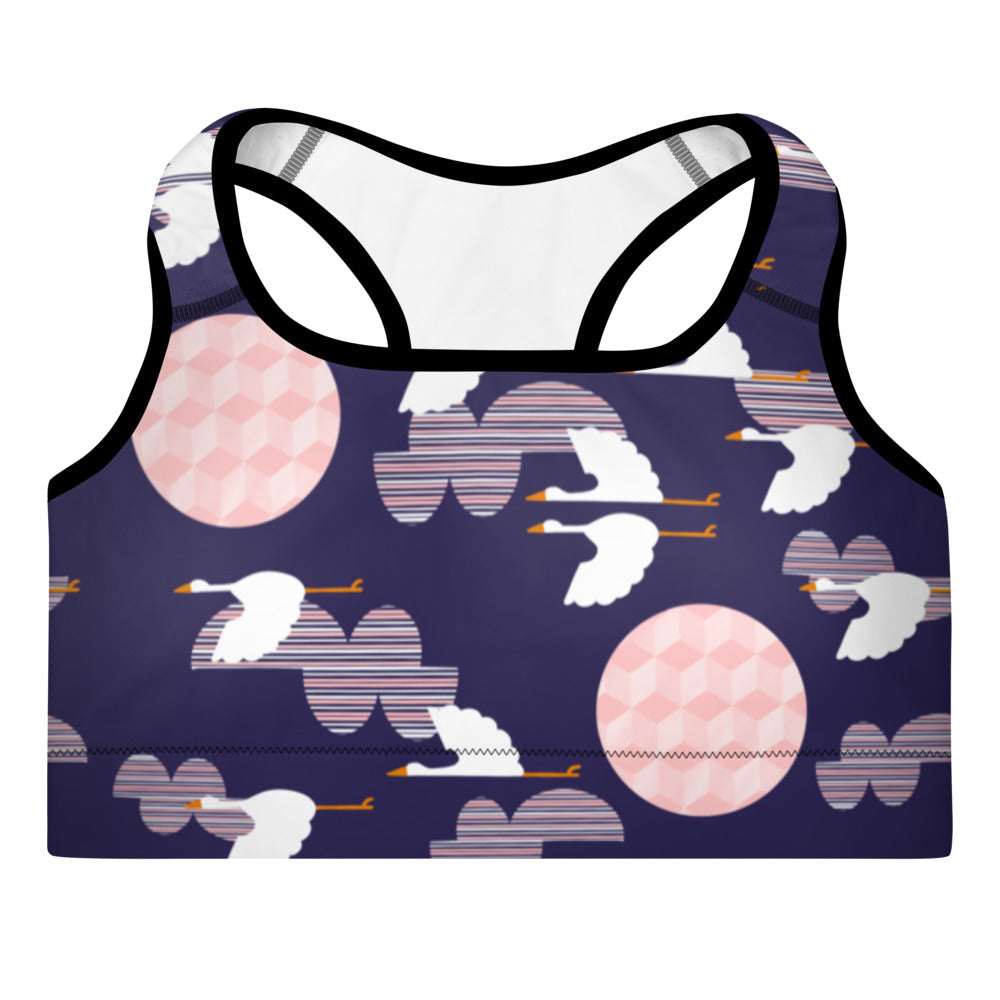 Midnight Storks - Longline sports bra