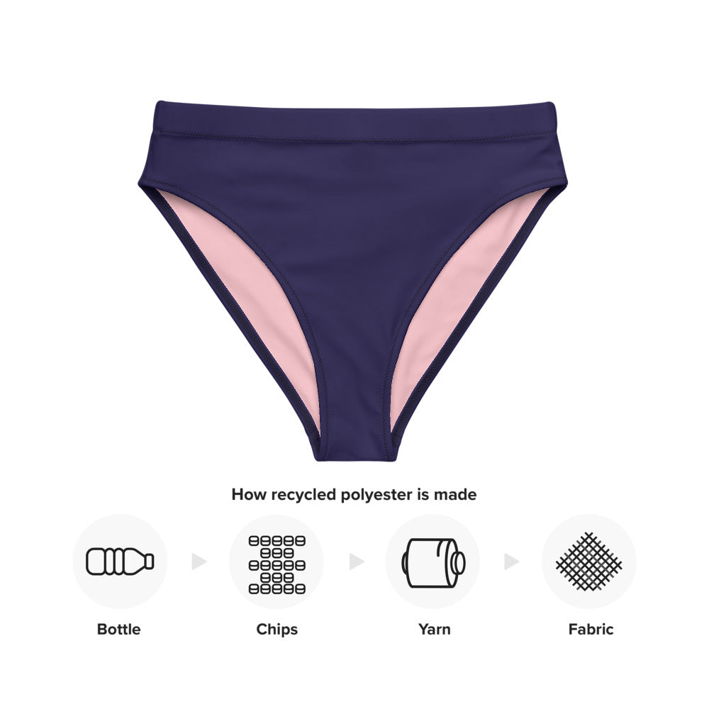 Midnight Storks - Recycled high-waisted bikini bottom - Swimwear- Print N Stuff - [designed in Turku FInland]