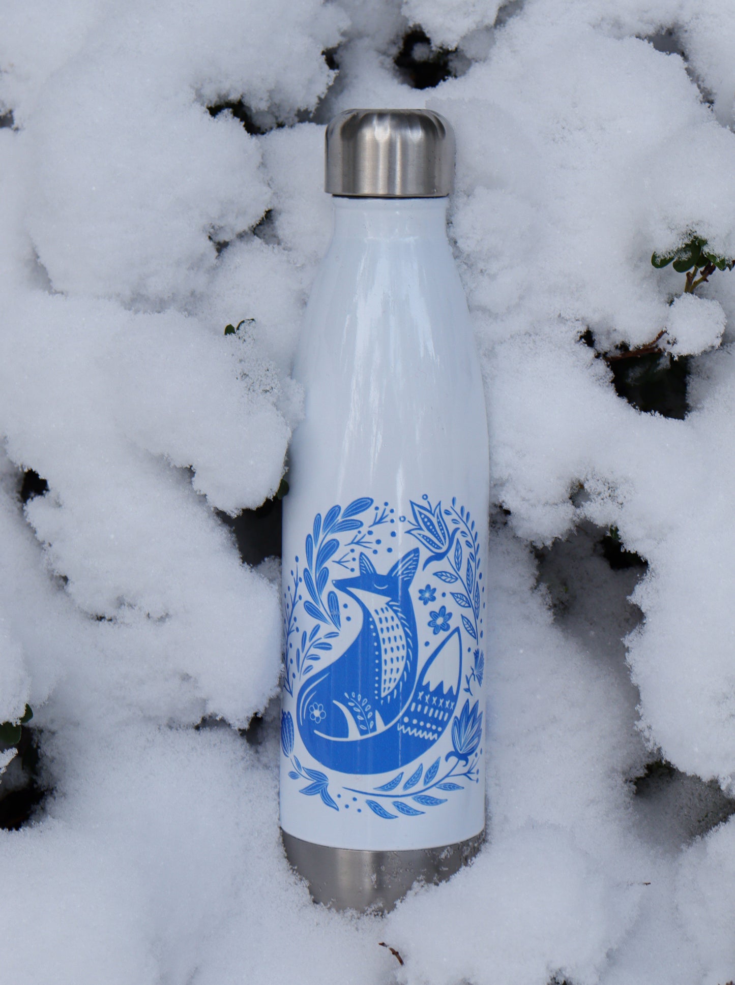 Print n stuff the fox forest fairytales metallic water bottle thermo bottle for outdoors turku Finland 