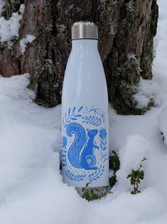 Print n stuff the squirrel forest fairytales metallic water bottle thermo bottle for outdoors turku Finland 