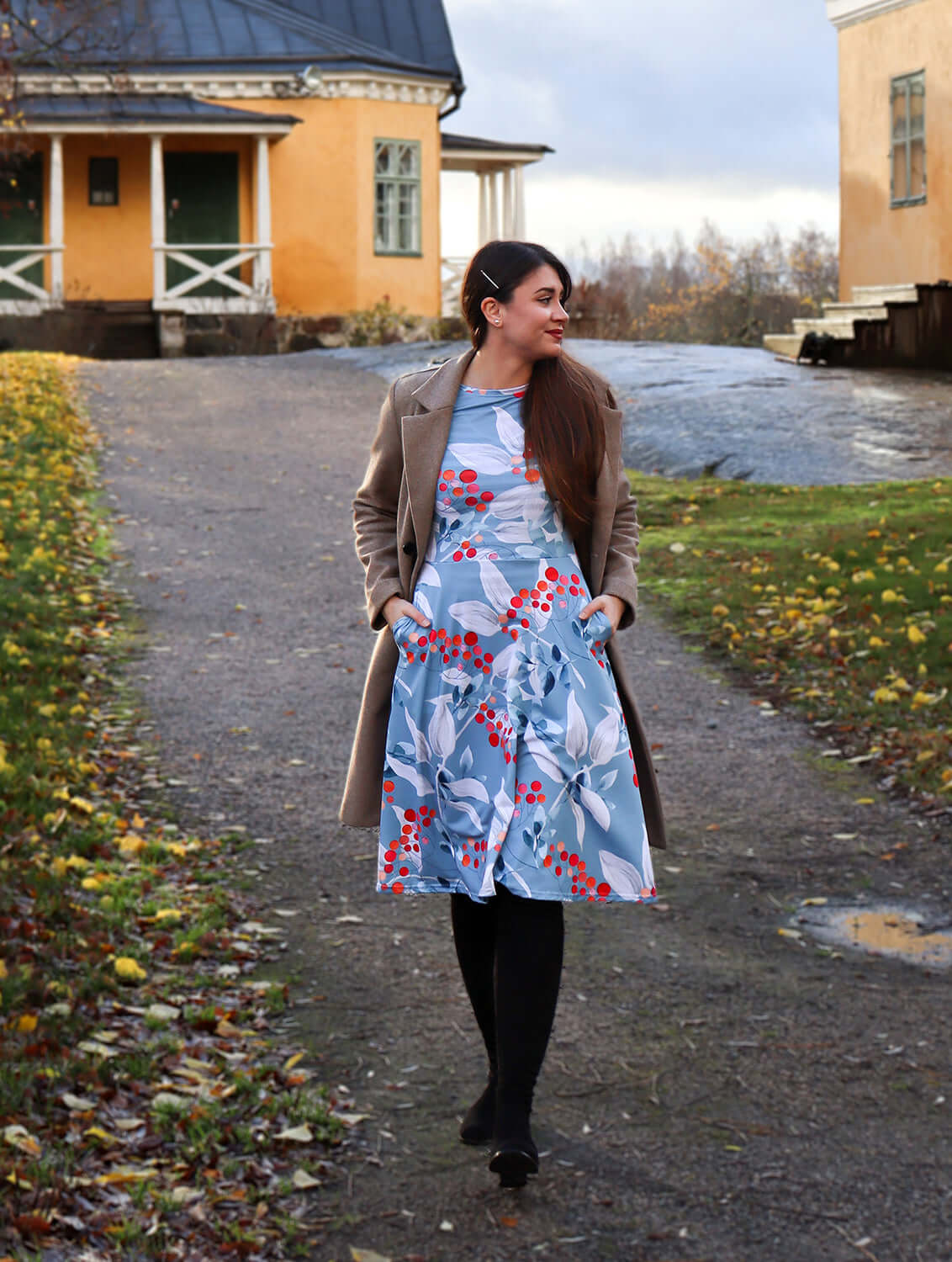 Print N Stuff Pakkas Aamut (Frosted Mornings) - Long sleeve midi dress Turku Finland