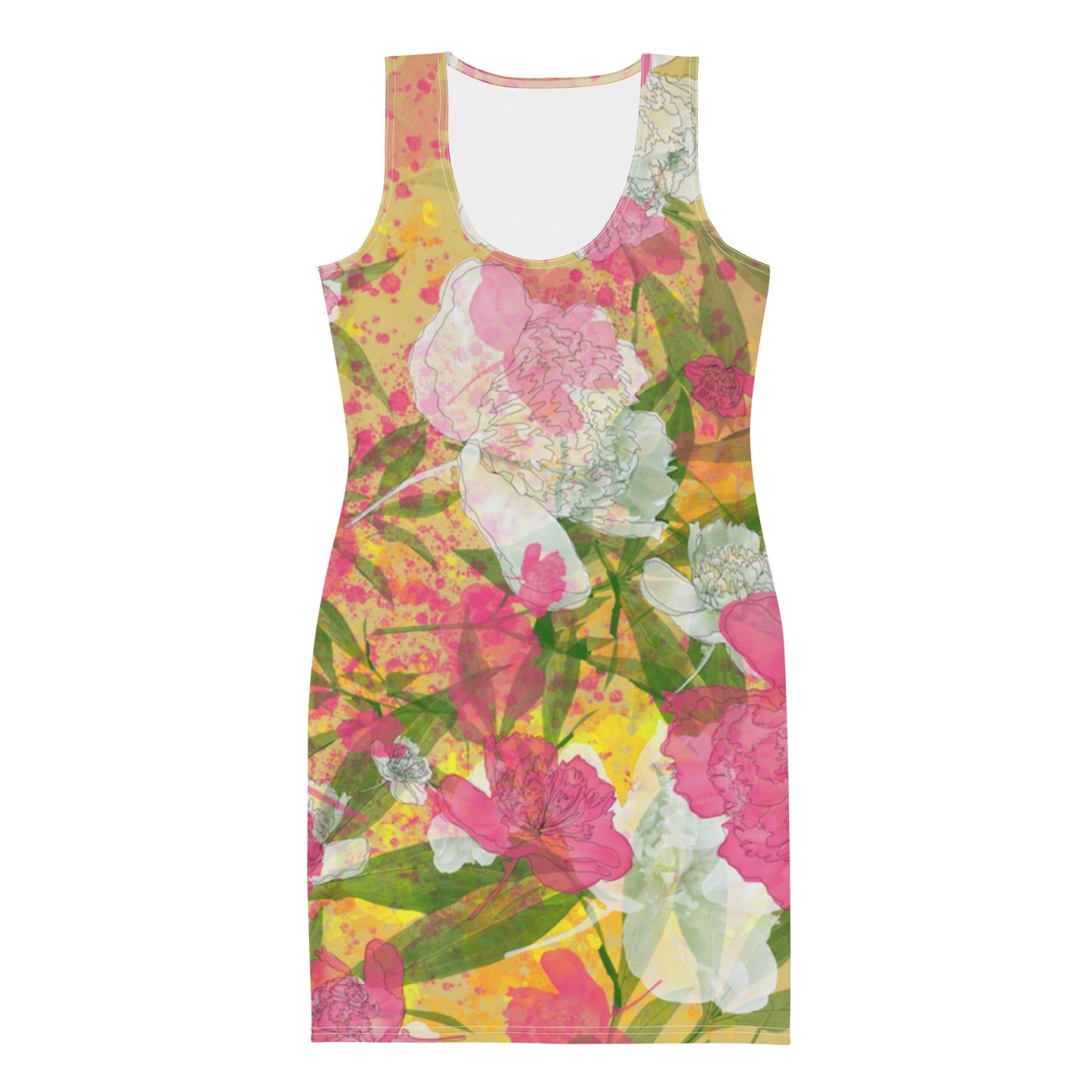 Peonies - Sublimation Cut & Sew Dress - - Print N Stuff - [designed in Turku Finland]