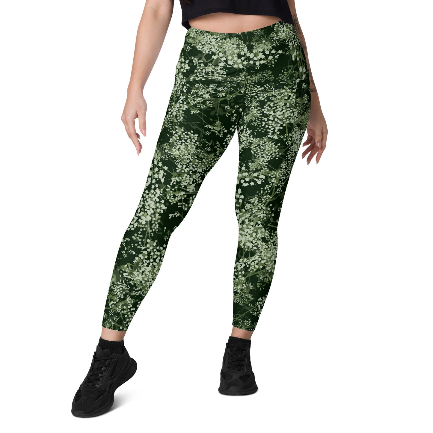 Valkovuokko - Leggings with pockets - Leggings- Print N Stuff - [designed in Turku Finland]