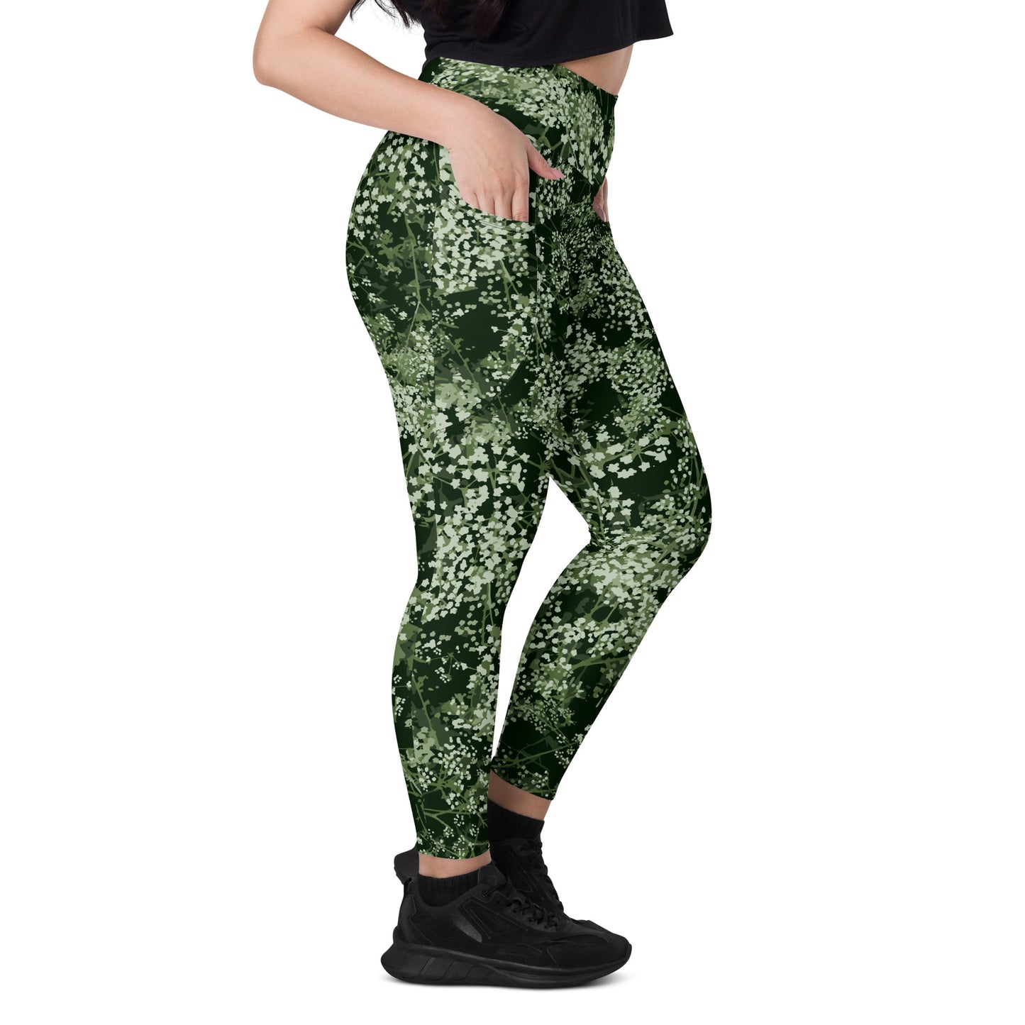 Valkovuokko - Leggings with pockets - Leggings- Print N Stuff - [designed in Turku Finland]