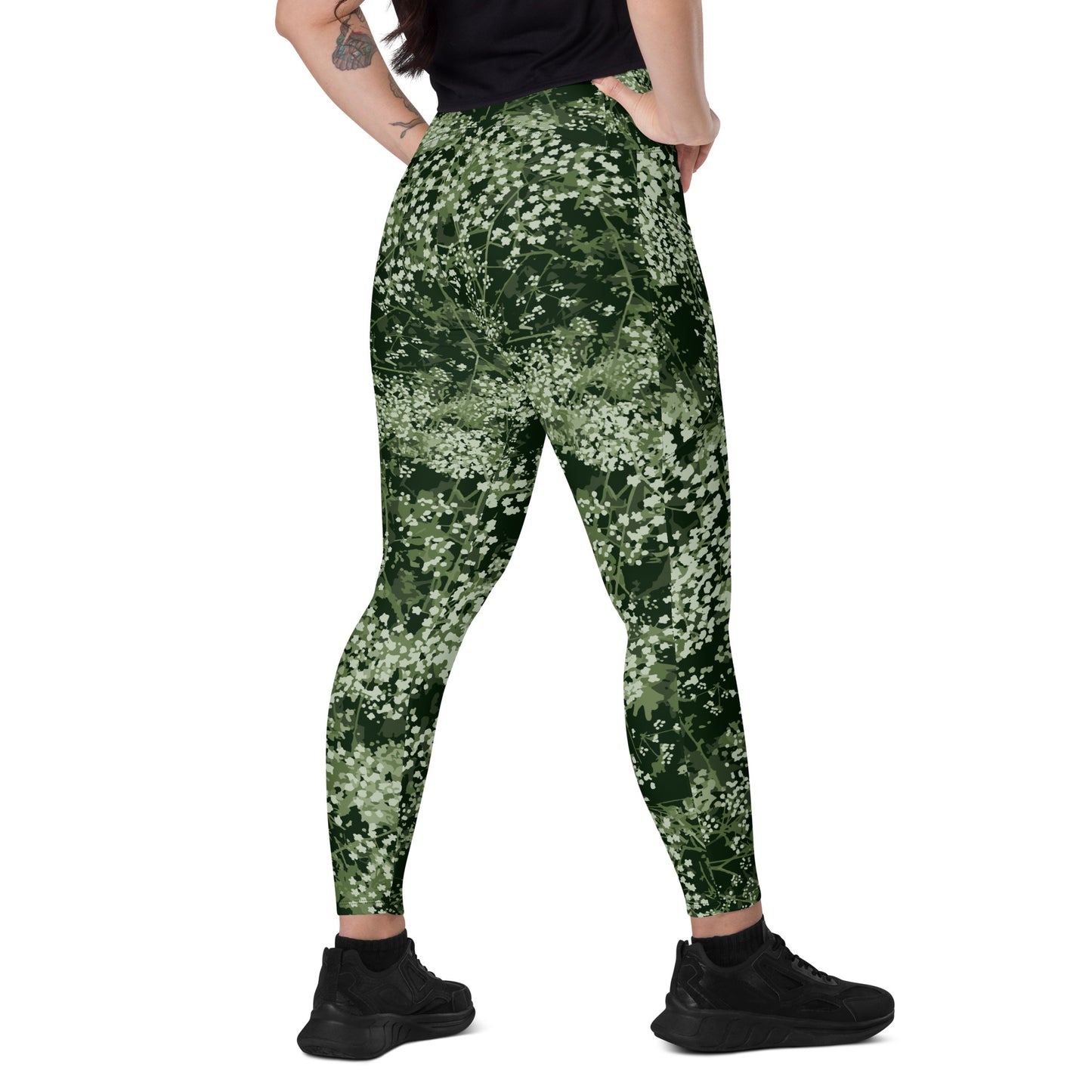 Valkovuokko - Leggings with pockets - Leggings- Print N Stuff - [designed in Turku Finland]