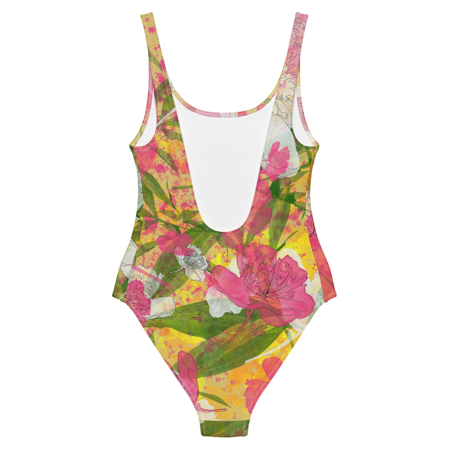 Peonies - One-Piece Swimsuit - - Print N Stuff - [designed in Turku Finland]