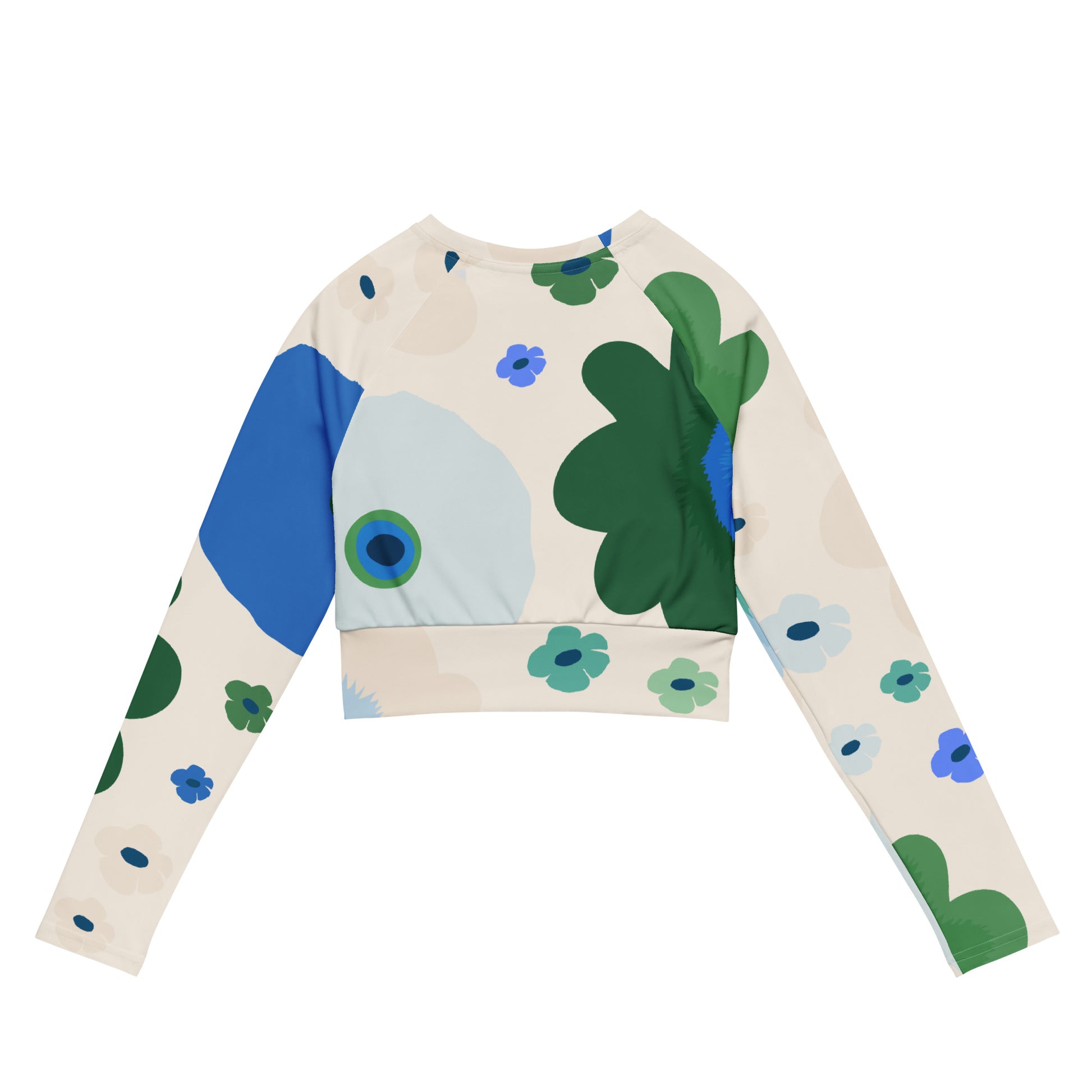 Kevät - Recycled polyester long-sleeve activewear crop top - Long Sleeve- Print N Stuff - [designed in Turku Finland]