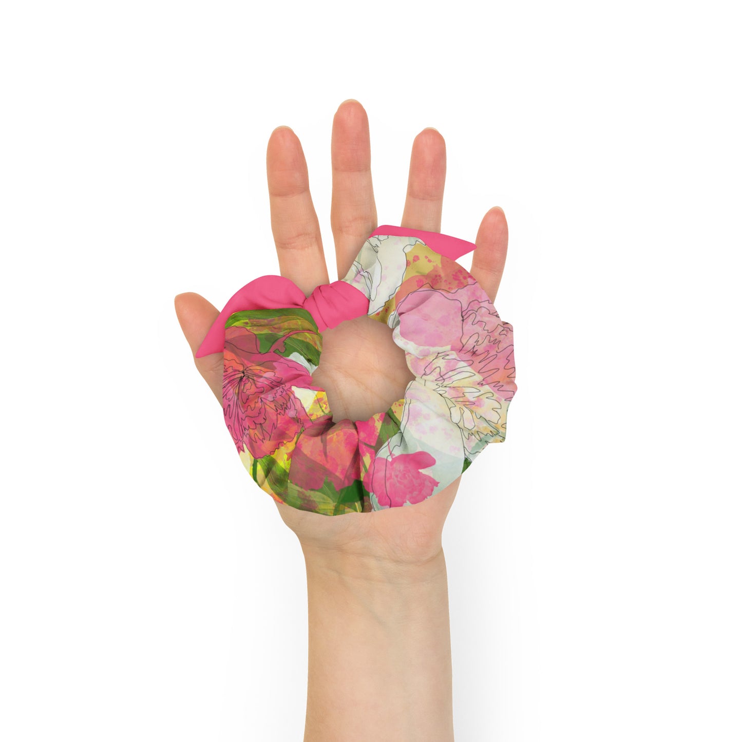 Peonies - Recycled Scrunchie - - Print N Stuff - [designed in Turku Finland]