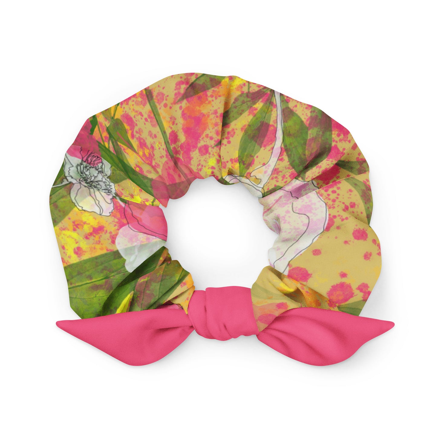 Peonies - Recycled Scrunchie - - Print N Stuff - [designed in Turku Finland]