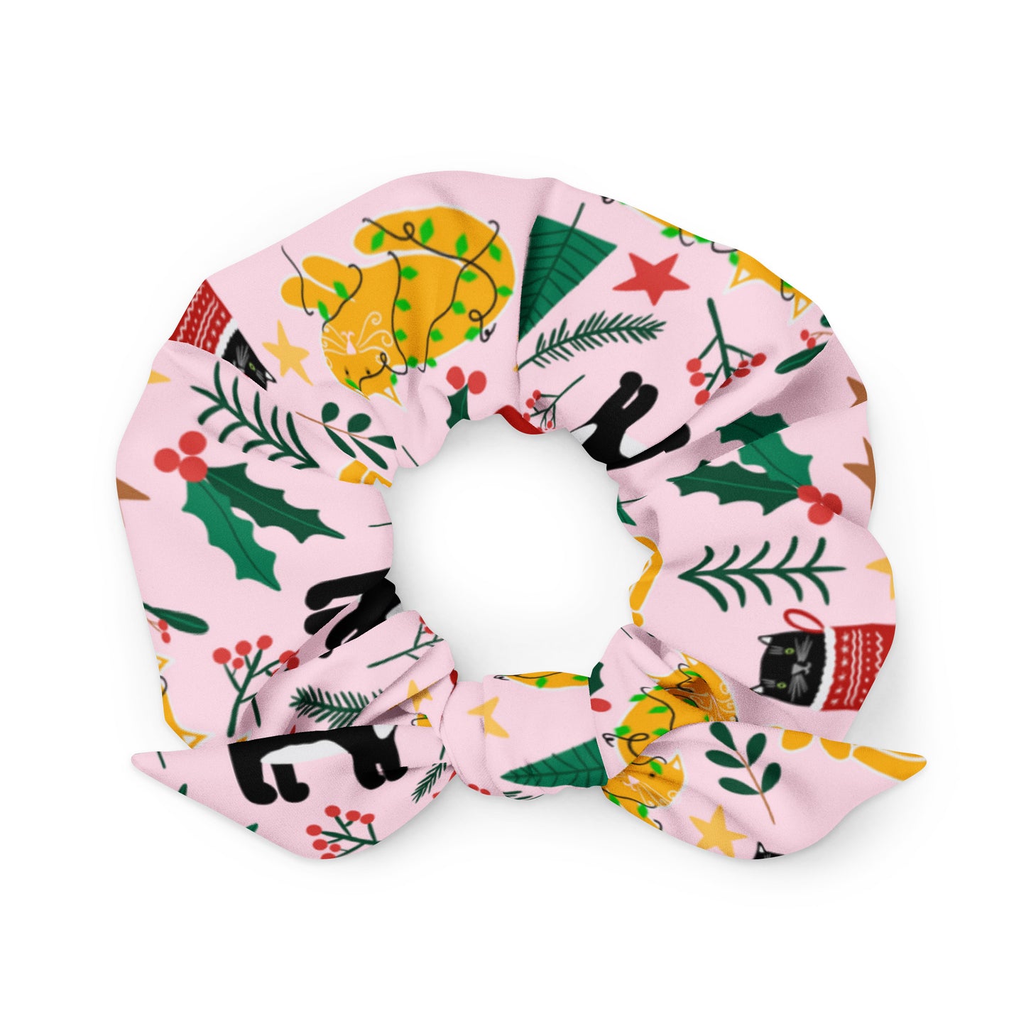 Scrunchy - Joulukissat / Christmas Cats - Scrunchie- Print N Stuff - [designed in Turku Finland]