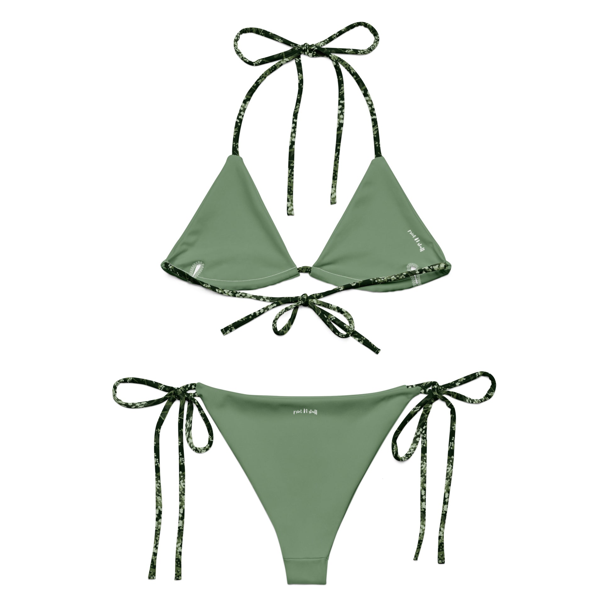 Valkovuokko - Two piece bikini set with strings - Swimwear- Print N Stuff - [designed in Turku Finland]