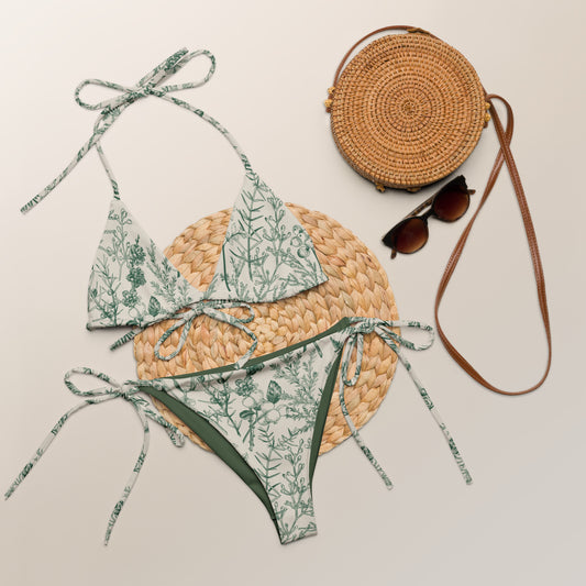 Metsä - Triangle Bikini set with Strings - Swimwear- Print N Stuff - [designed in Turku Finland]