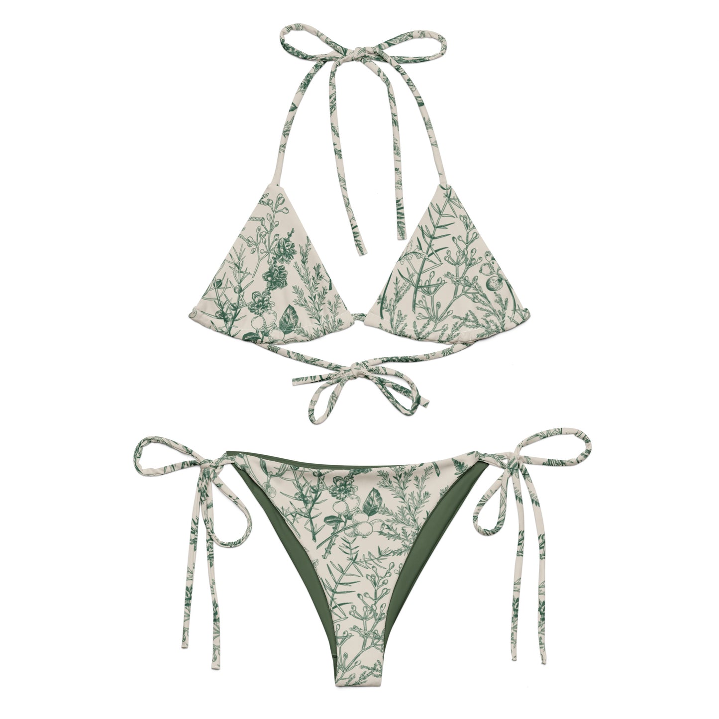 Metsä - Triangle Bikini set with Strings - Swimwear- Print N Stuff - [designed in Turku Finland]