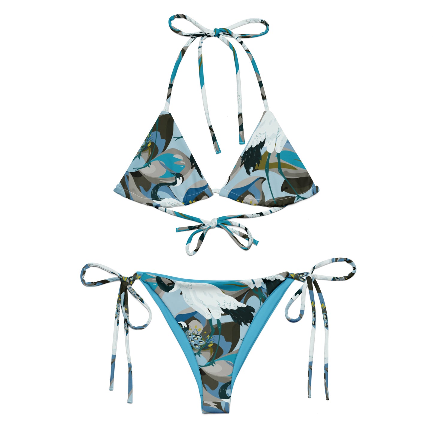Kurki- Eco-friendly triangle straps bikini set - Swimwear- Print N Stuff - [designed in Turku Finland]
