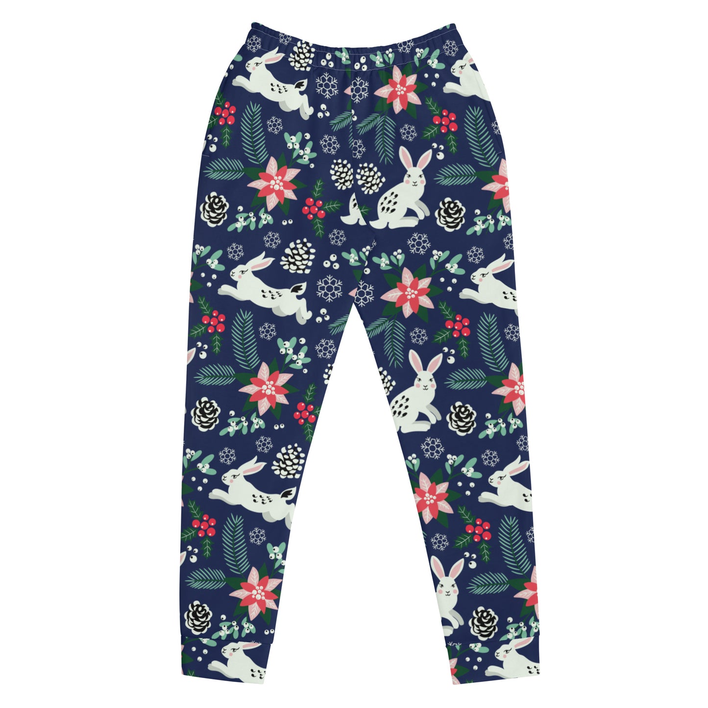 English Alt Text: "Metsäjanis - Polar Bunny Sweatpants - Comfort and Style - Designed in Turku, Finland by Print N Stuff." Finnish Alt Text: "Metsäjanis - Polar Bunny Collegehousut - Mukavuutta ja tyyliä - Suunniteltu Turussa, Suomessa Print N Stuffin toimesta