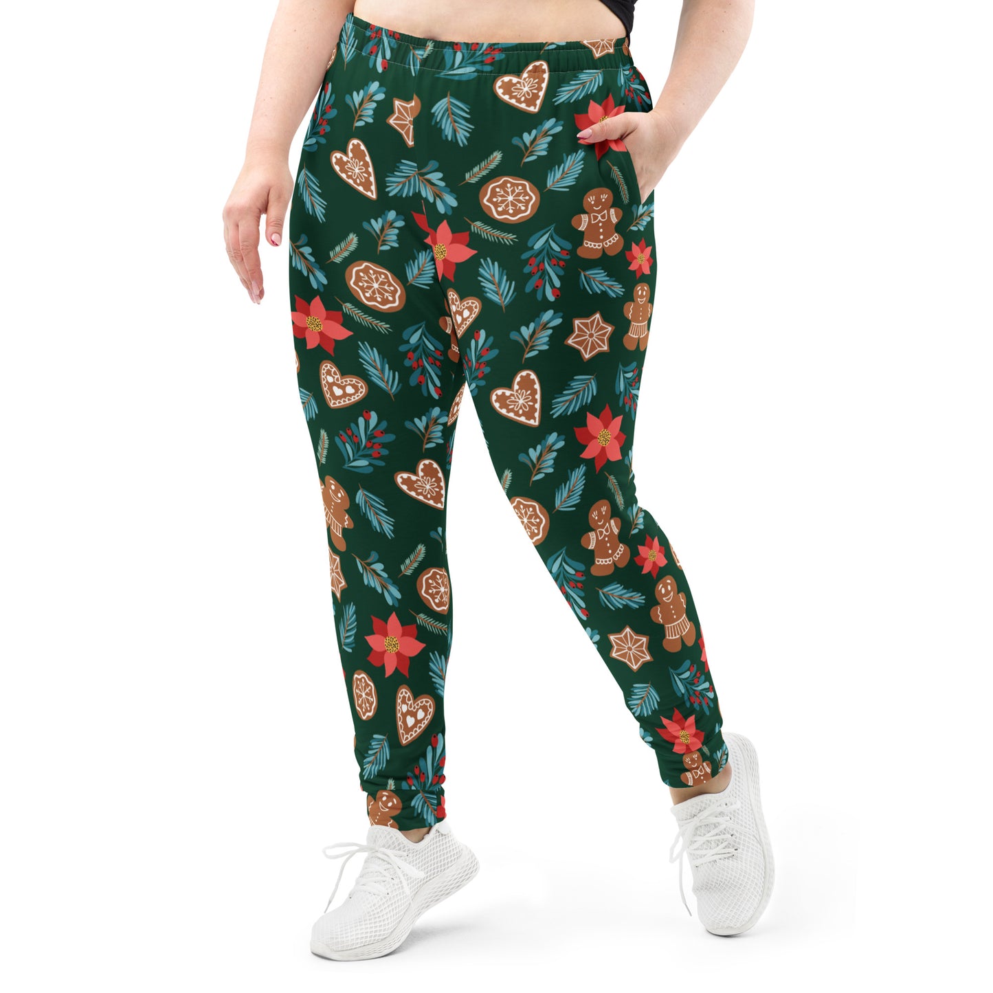 English Alt Text: "Fantasiapiparit / Gingerbread Fantasy Unisex Sweatpants - Comfort and Christmas Style - Designed in Turku, Finland by Print N Stuff." Finnish Alt Text: "Fantasiapiparit / Gingerbread Fantasy Unisex Collegehousut - Mukavuutta ja Joulutyyliä - Suunniteltu Turussa, Suomessa Print N Stuffin toimesta.