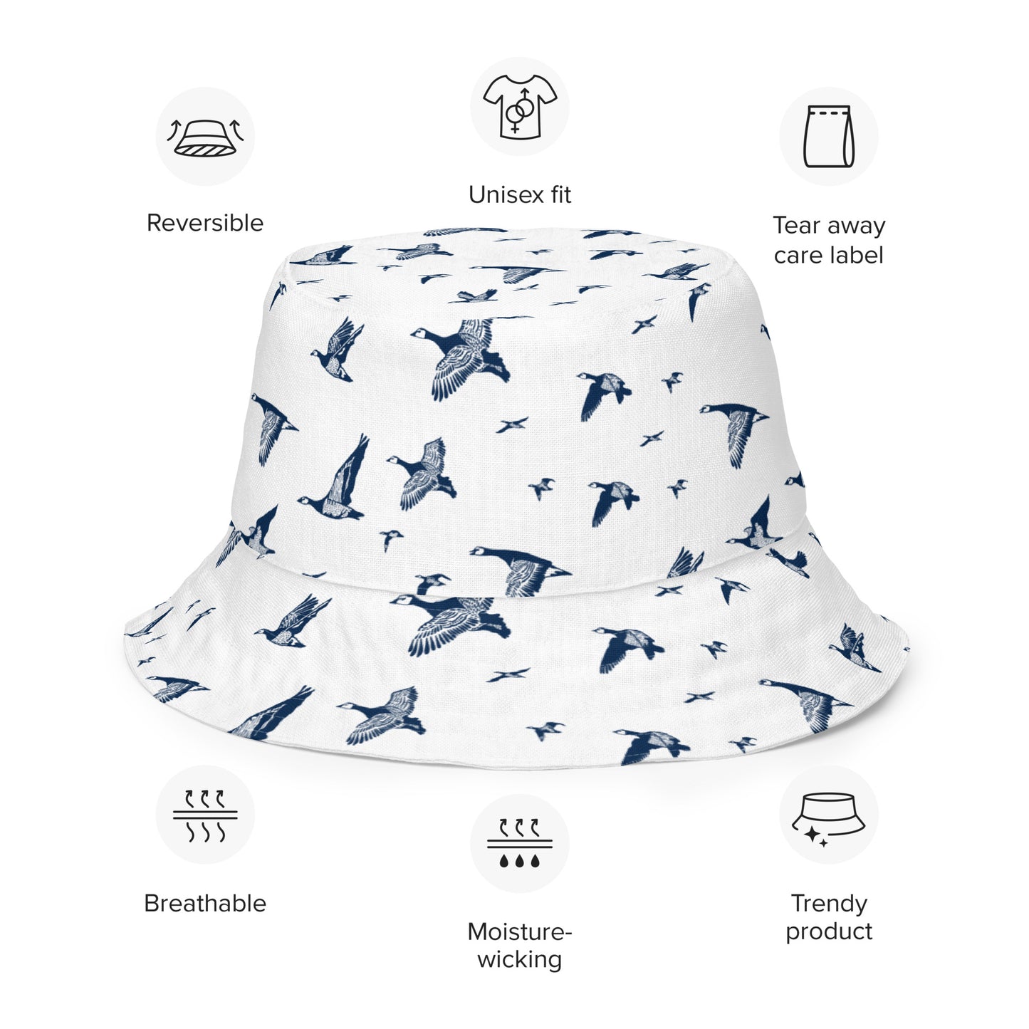 Oh my geese - Reversible bucket hat - Hats- Print N Stuff - [designed in Turku Finland]