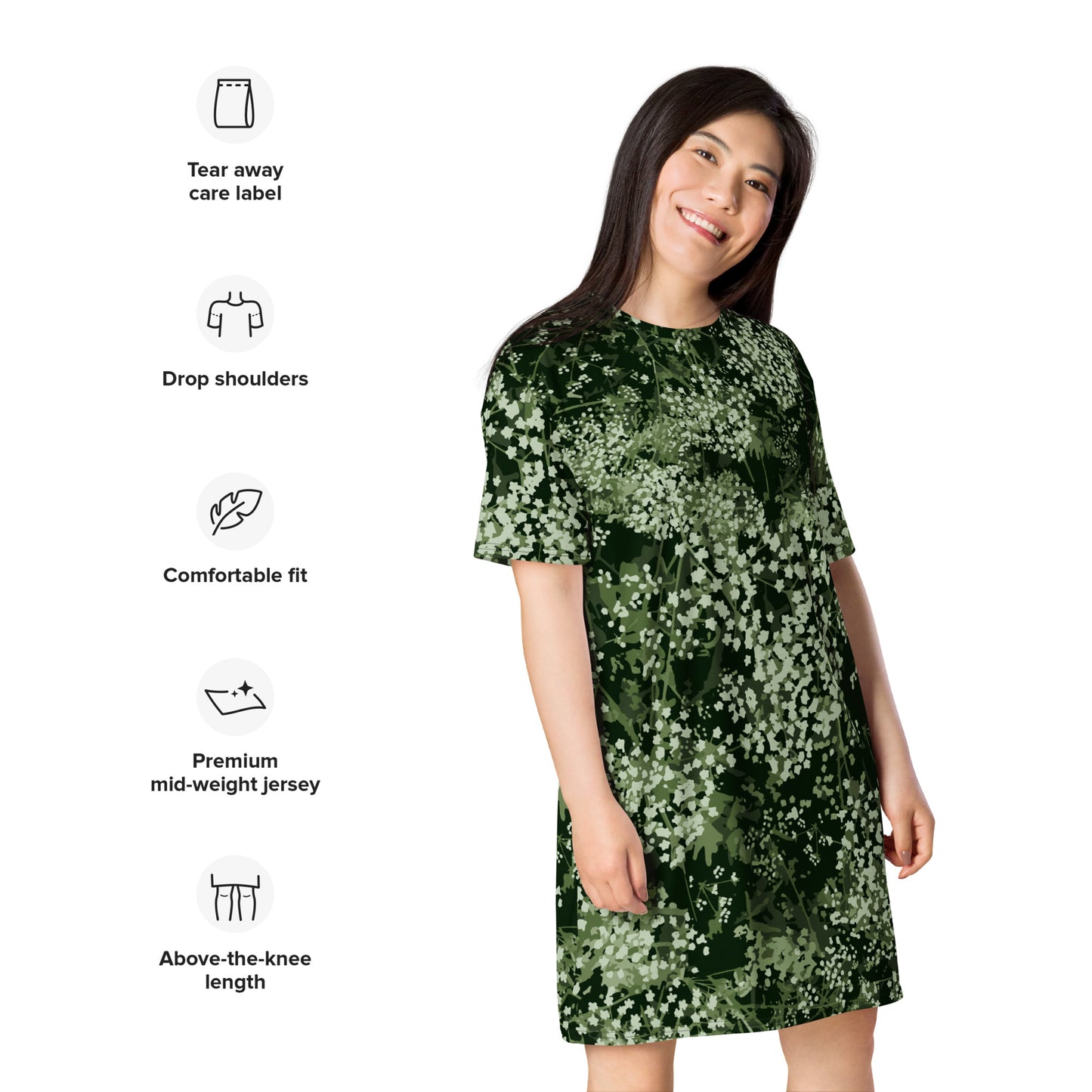 Valkovuokko - T-shirt dress - T-Shirt Dress- Print N Stuff - [designed in Turku Finland]