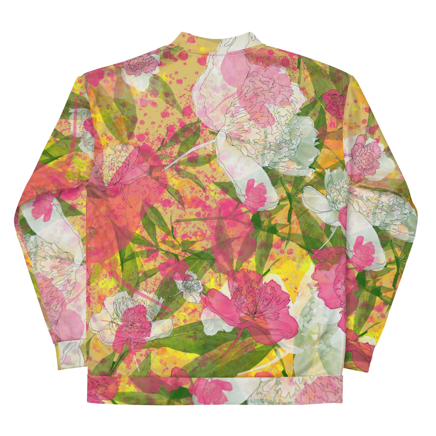 Peonies - Unisex Bomber Jacket - - Print N Stuff - [designed in Turku Finland]