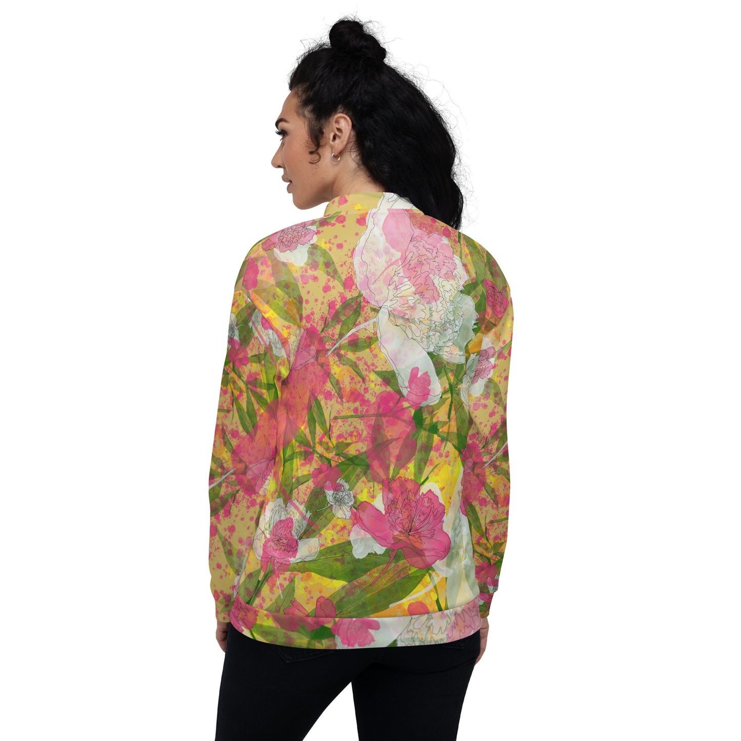 Peonies - Unisex Bomber Jacket - - Print N Stuff - [designed in Turku Finland]