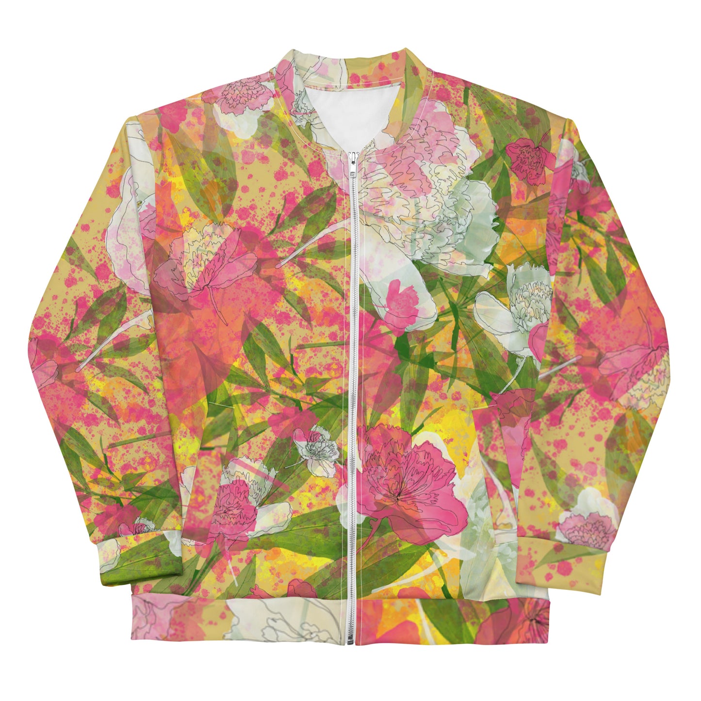 Peonies - Unisex Bomber Jacket - - Print N Stuff - [designed in Turku Finland]