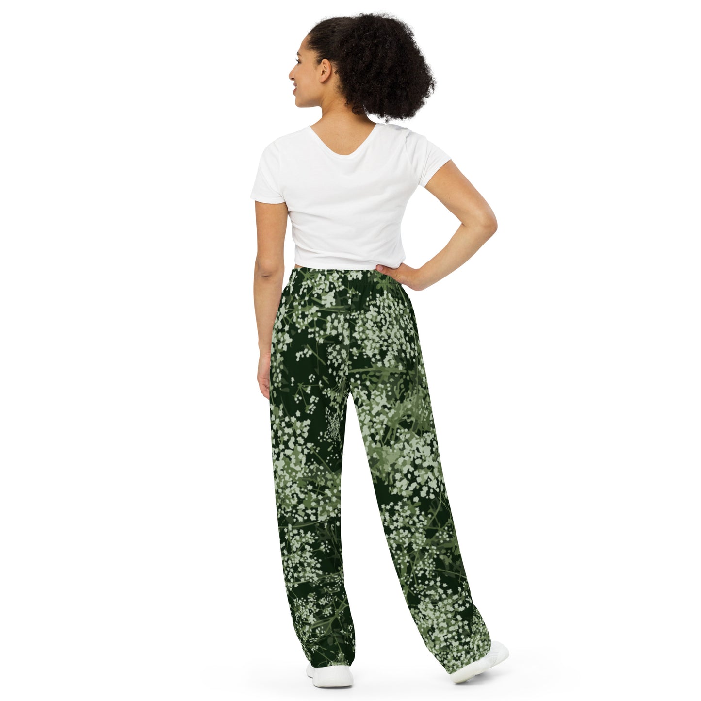 Valkovuokko - Unisex summer wide-leg pants - Pants- Print N Stuff - [designed in Turku Finland]