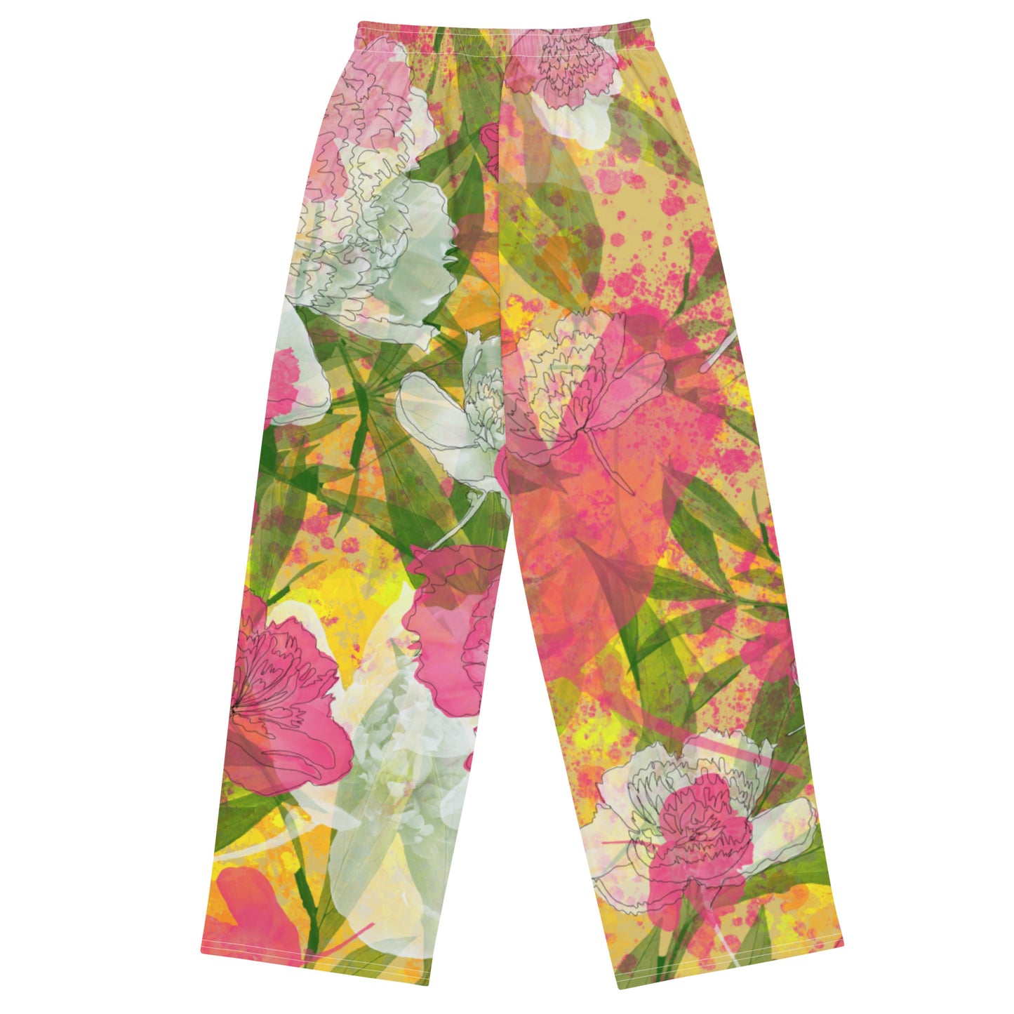 Peonies - Summer Pallazo pants - - Print N Stuff - [designed in Turku Finland]