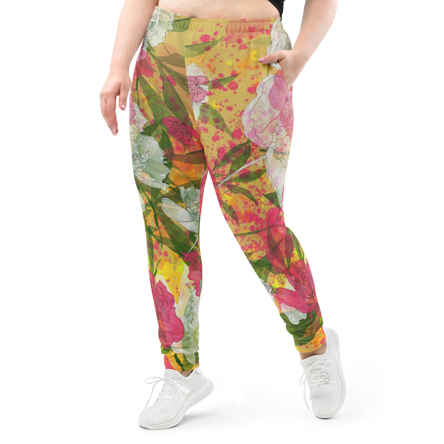 Peonies - Women's Joggers - - Print N Stuff - [designed in Turku Finland]