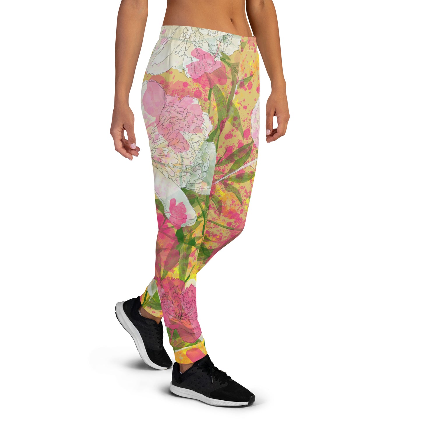 Peonies - Women's Joggers - - Print N Stuff - [designed in Turku Finland]