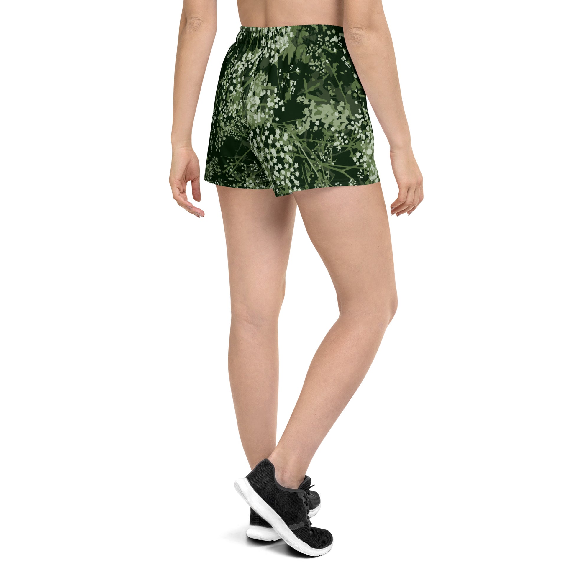 Valkovuokko -  Women’s Recycled Athletic Shorts - Shorts- Print N Stuff - [designed in Turku Finland]