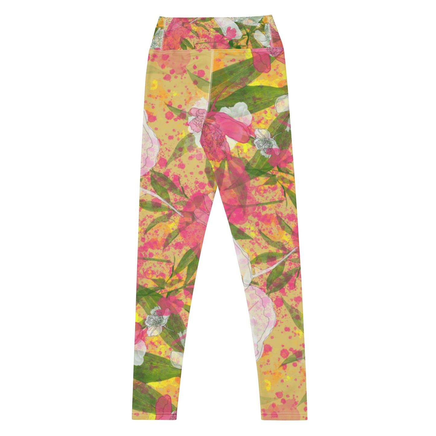 Peonies - Yoga Leggings - - Print N Stuff - [designed in Turku Finland]