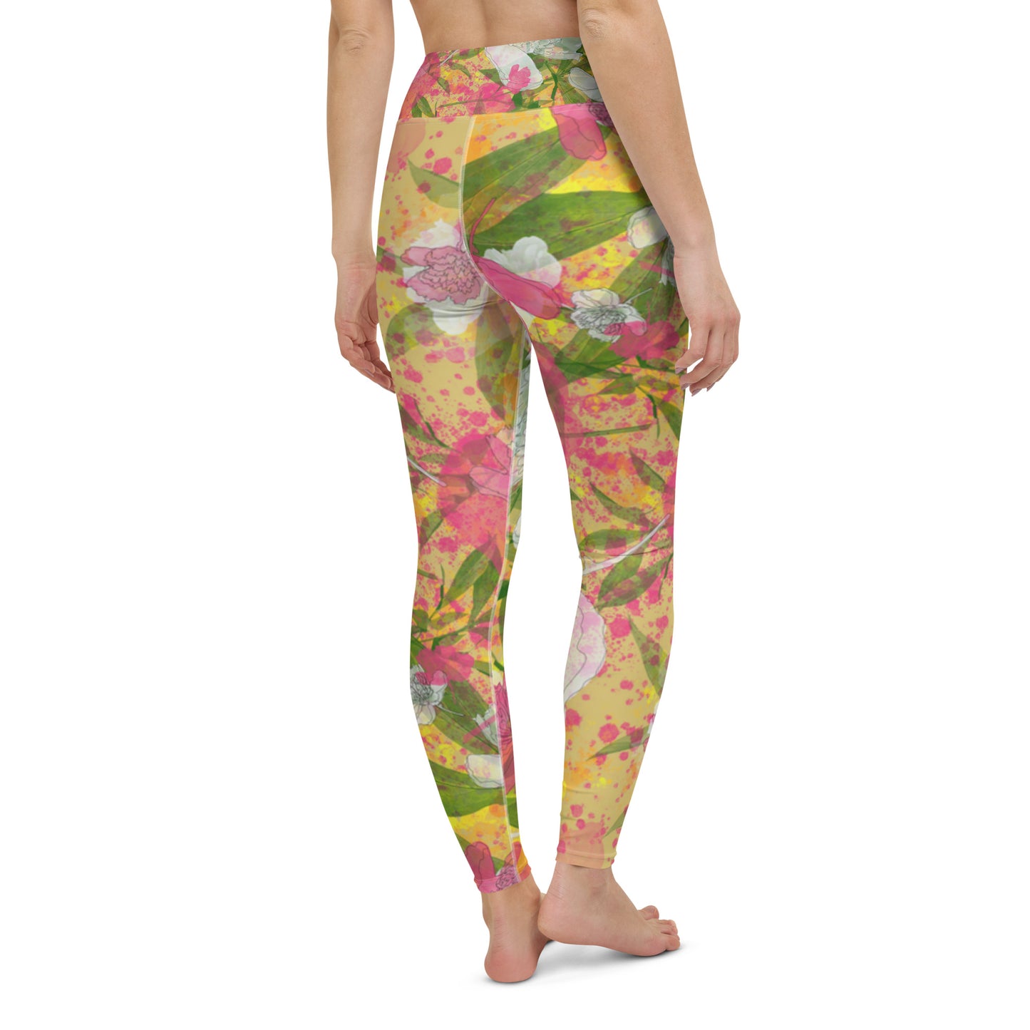 Peonies - Yoga Leggings - - Print N Stuff - [designed in Turku Finland]