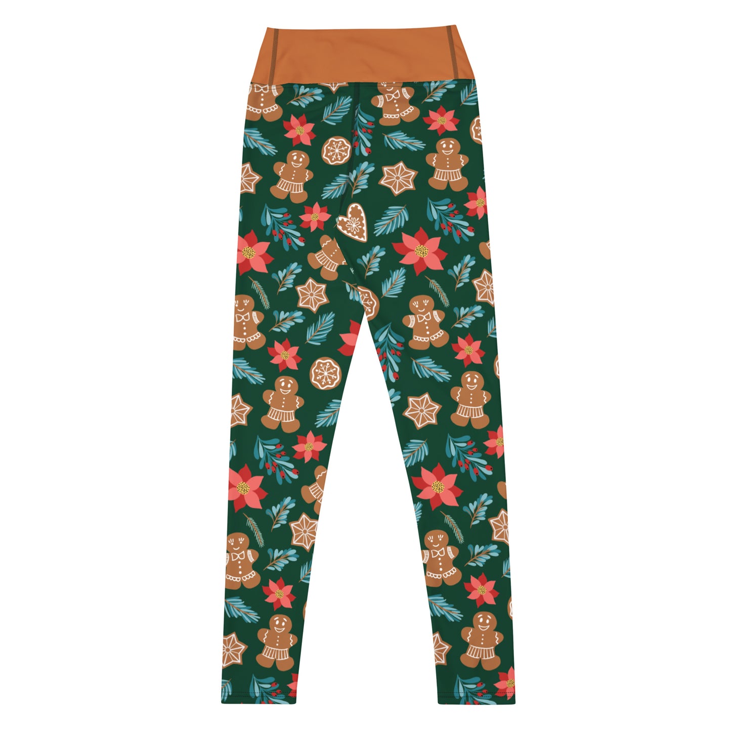 English Alt Text: "Fantasiapiparit / Gingerbread Fantasy High-Waisted Yoga Leggings - Comfort and Style - Designed in Turku, Finland by Print N Stuff." Finnish Alt Text: "Fantasiapiparit / Gingerbread Fantasy Korkeavyötäröiset Joogaleggingsit - Mukavuutta ja Tyyliä - Suunniteltu Turussa, Suomessa Print N Stuffin toimesta.