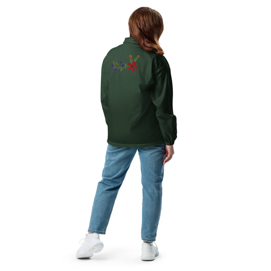Spring Flowers - Unisex windbreaker with embroidered detail - Coats & Jackets- Print N Stuff - [designed in Turku Finland]
