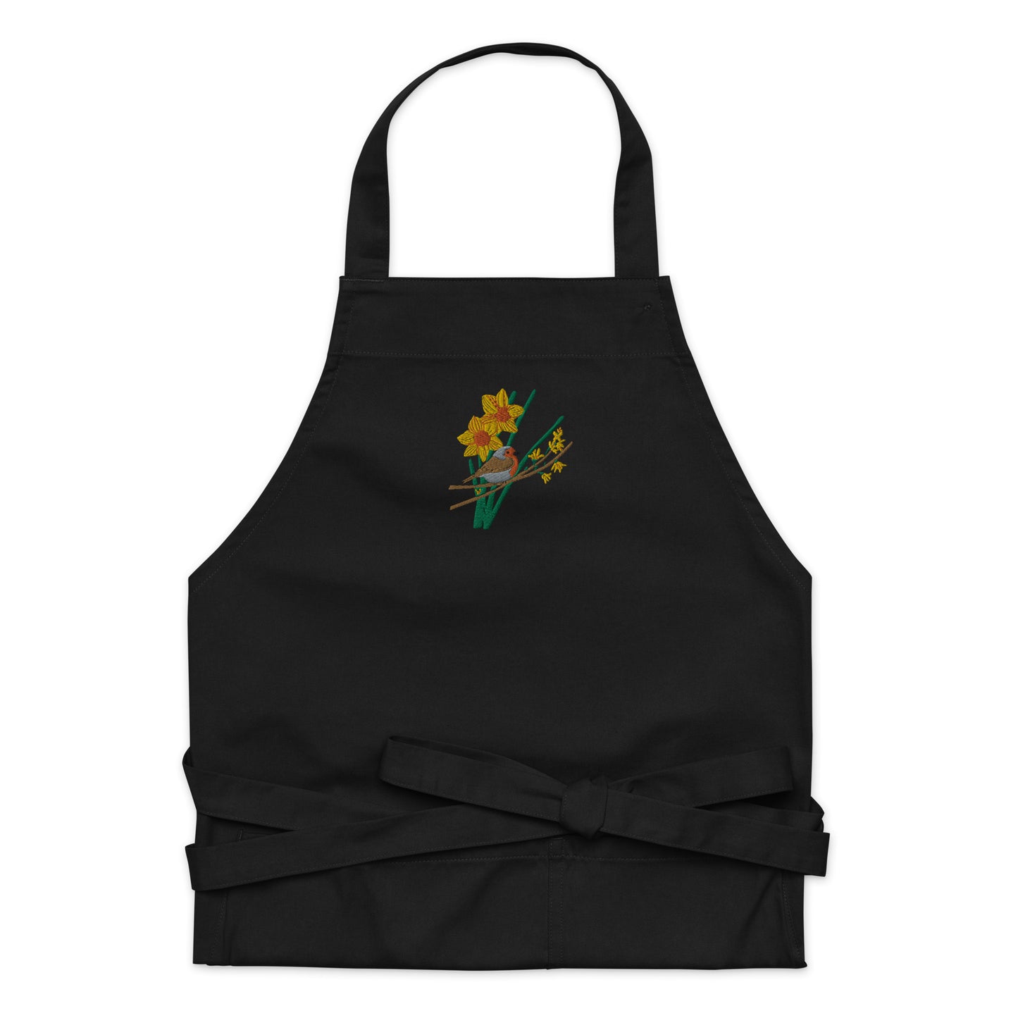 Robin and Daffodils Organic cotton apron